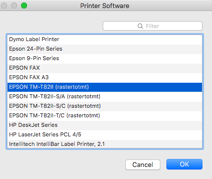 Setting up your epson tm t82ii for mac download